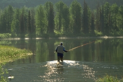 Fly fishing in the lakes of Juneau, Alaska